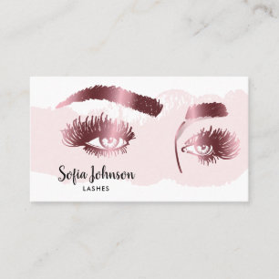 Makeup artist Eyebrows Lashes Rose Gold Eyes Visitenkarte