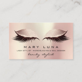 Makeup Artist Eyebrows Lashes Rose Gold Visitenkarte
