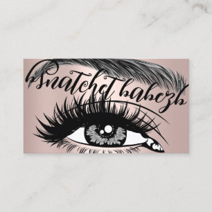 Makeup Artist Eyelash Brows QR-Code Logo-Rose Visitenkarte