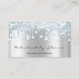 Makeup Artist Eyelash Diamond Tropfens Grau Blau Visitenkarte