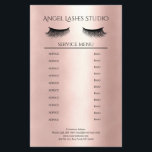 Makeup Artist Eyelash Extensions, Flyer<br><div class="desc">Maskenbildner-Kosmetiker- Eyelash Extensions-Flyer-Preisliste in Rose-Goldfarben. Über " weiteres personalisieren" können Sie Schriftart,  Farbe,  Position etc. auswählen und verändern. Bei diesem Produkt werden keine Goldpartikel / Glitzer verwendet,  Rose-Gold ist nur der Farbton.</div>