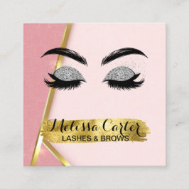 Makeup Artist Eyelash Extensions Lashes Brows Quadratische Visitenkarte