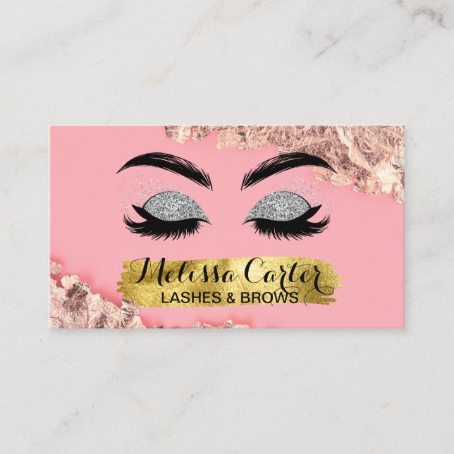 Makeup Artist Eyelash Extensions Lashes Brows Visitenkarte (Vorderseite)
