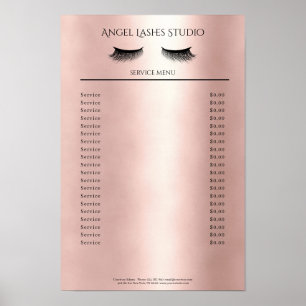 Makeup Artist Eyelash Extensions Preisliste Poster