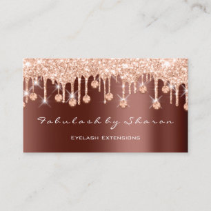 Makeup Artist Eyelash Glitzer Tropfen Braunkupfer Visitenkarte