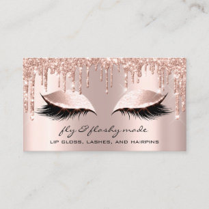 Makeup Artist Eyelash Glitzer Tropfen Rose Augen Visitenkarte