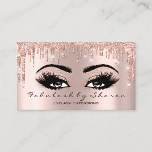 Makeup Artist Eyelash Glitzer Tropfen Rose Gold Visitenkarte