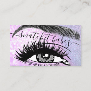 Makeup Artist Eyelash Hair Brows QR Code Rosa Visitenkarte