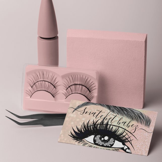 Makeup Artist Eyelash Hair Brows QR Logo Rose Visitenkarte (Von Creator hochgeladen)