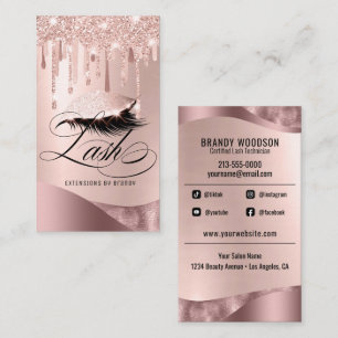 Makeup Artist Eyelash Lashes Glitzer Beauty Salon Visitenkarte