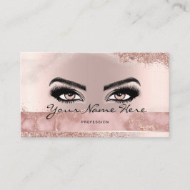 Makeup Artist Eyelash Lashes Glitzer Rose Visitenkarte