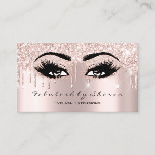 Makeup Artist Eyelash Lashes Glitzer Tropfen Rose Visitenkarte