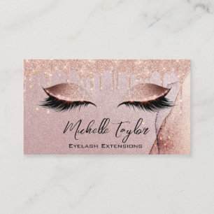 Makeup Artist Eyelash Lashes Glitzer Tropfen Rose Visitenkarte