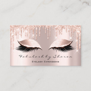 Makeup Artist Eyelash Lashes Glitzer Tropfen Rose Visitenkarte