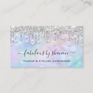 Makeup Artist Eyelash Lashes Holographic Diamond Visitenkarte