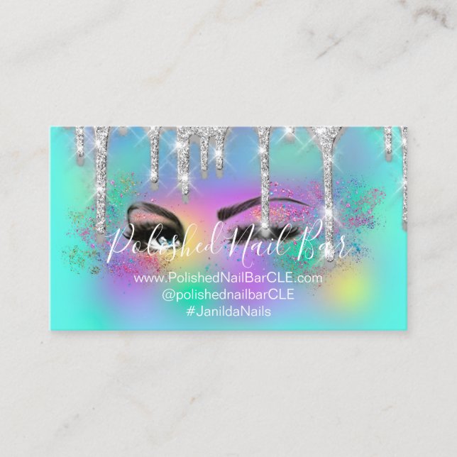 Makeup Artist Eyelash Lashes Holographic Eyelash Visitenkarte (Vorderseite)