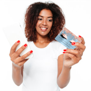 Makeup Artist Eyelash Lashes Rose Tropfen Blue Roy Visitenkarte