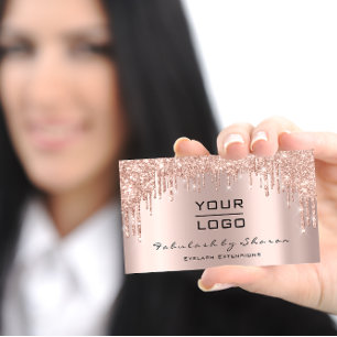 Makeup Artist Eyelash Rose Glitter Drips Logo1 Visitenkarte