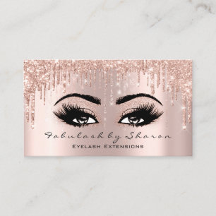 Makeup Artist Eyelash Rose Glitzer Tropfen Augen Visitenkarte