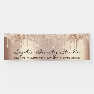 Makeup Artist Eyelash Rose Gold Tropfens Friseur Banner