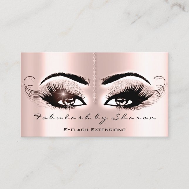 Makeup Artist Eyelash Rose QR Code Visitenkarte (Vorderseite)