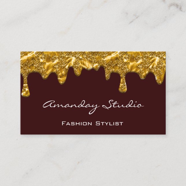 Makeup Artist Eyelash Tropfen Burgundy Einzigartig Visitenkarte (Vorderseite)