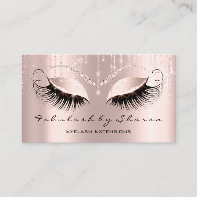 Makeup Artist Eyelashes Extension Rosen Brows Visitenkarte (Vorderseite)