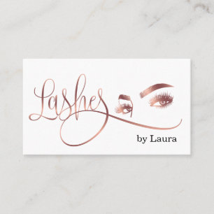 Makeup artist Eyelashes Rose Gold Schönheitssalon Visitenkarte