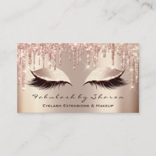 Makeup Artist Eyes Lash VIP Glitzer Tropfen Rose G Visitenkarte
