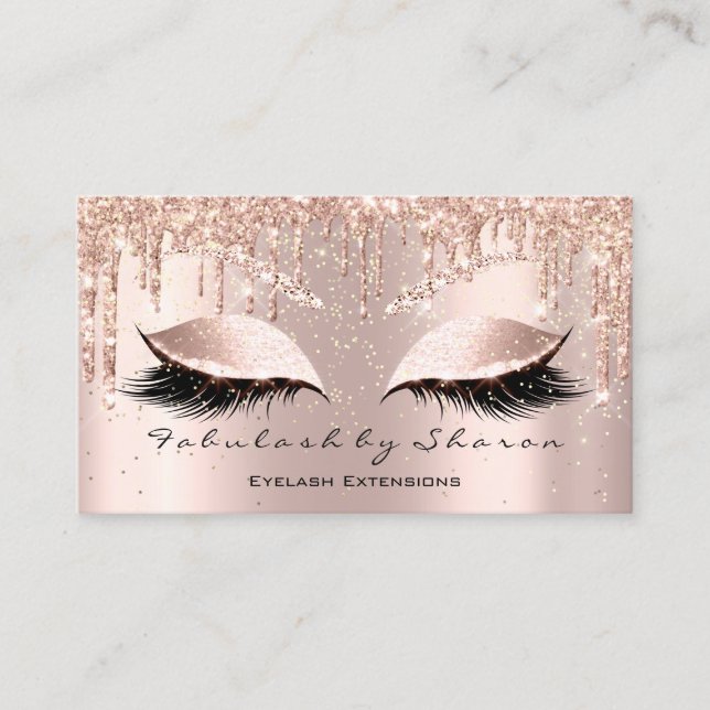 Makeup Artist Eyes Lashes Glitzer Confetti Spark Visitenkarte (Vorderseite)