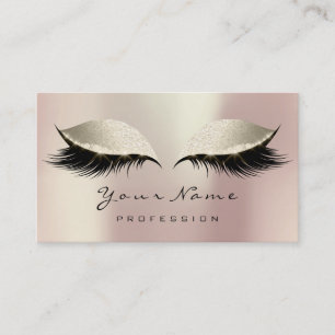 Makeup Artist Eyes Lashes Glitzer Pink Ivory Creme Visitenkarte