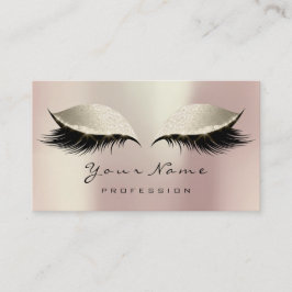 Makeup Artist Eyes Lashes Glitzer Pink Ivory Creme Visitenkarte