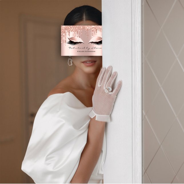 Makeup Artist Eyes Lashes Glitzer Tropfen Foto Visitenkarte (Makeup Artist Eyes Lashes Glitter Drips Photo Business Card)