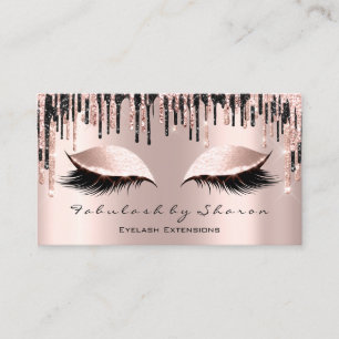 Makeup Artist Eyes Lashes Glitzer Tropfen Rose Bla Visitenkarte