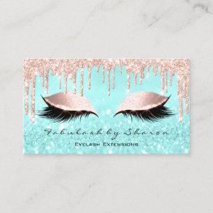 Makeup Artist Eyes Lashes Glitzer Tropfen Rose Bla Visitenkarte