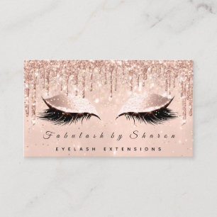 Makeup Artist Eyes Lashes Glitzer Tropfen Rose Gol Visitenkarte