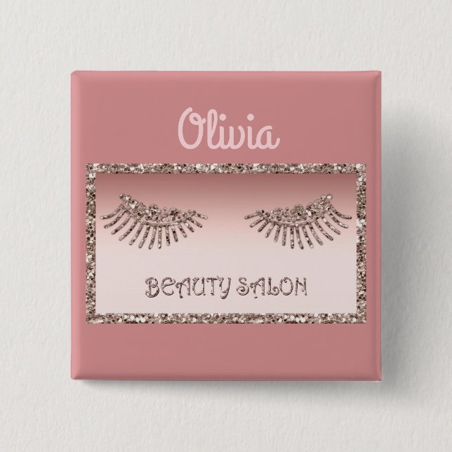 Makeup Artist Eyes Lashes Glitzer Tropfen Spark Be Button (Vorderseite)