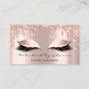 Makeup Artist Eyes Lashes Glitzer Tropfens Rose Visitenkarte