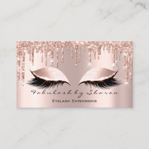 Makeup Artist Eyes Lashes Glitzer Tropfens Rose Visitenkarte