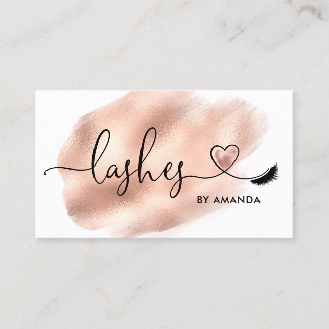 Makeup Artist Eyes Lashes Rosa Glitzer Busi Visitenkarte (Vorderseite)