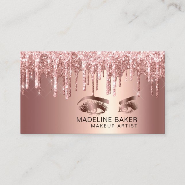 Makeup Artist Eyes Lashes Rose Gold Visitenkarte (Vorderseite)