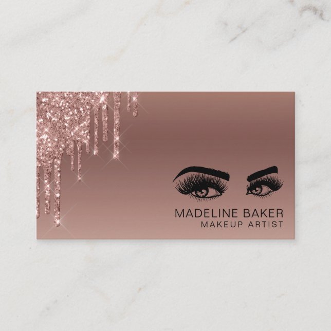 Makeup Artist Eyes Lashes Rose Gold Visitenkarte (Vorderseite)