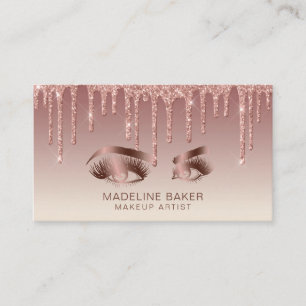 Makeup Artist Eyes Lashes Rose Gold Visitenkarte