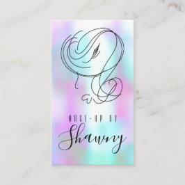 Makeup Artist Feminine Line Art Woman Hologram Visitenkarte