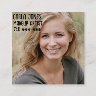 MAKEUP ARTIST FOTO SQUARE Business Card Quadratische Visitenkarte