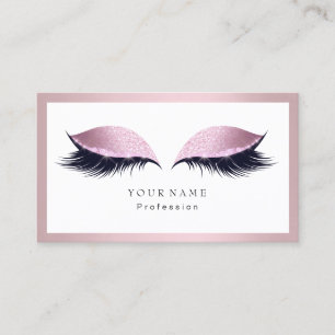 Makeup Artist Frame Glitzer Augen Lashes Pink Visitenkarte