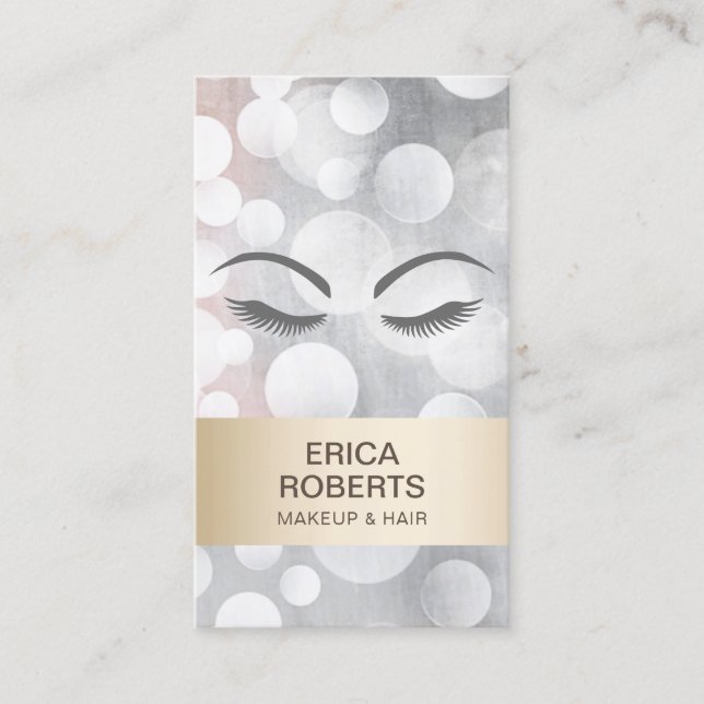 Makeup Artist Friseur Salon Gold & Silber Ernennun Terminkarte (Vorderseite)