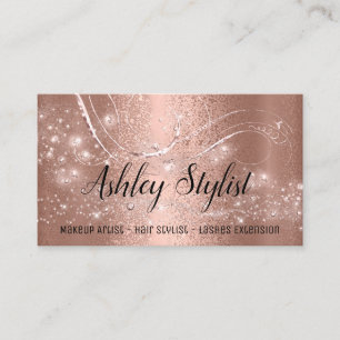 Makeup Artist Friseur Salon Lash Rose Skin Metal L Visitenkarte