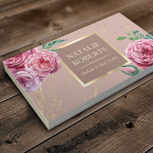 Makeup Artist Friseur Salon Rosa Rose Gold Visitenkarte