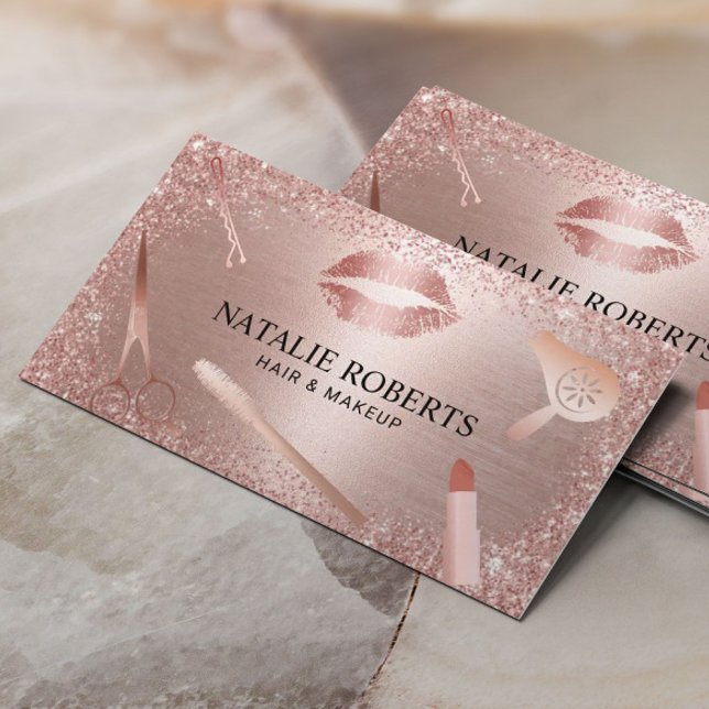 Makeup Artist Friseur Salon Rose Gold Ernennung Terminkarte (Von Creator hochgeladen)